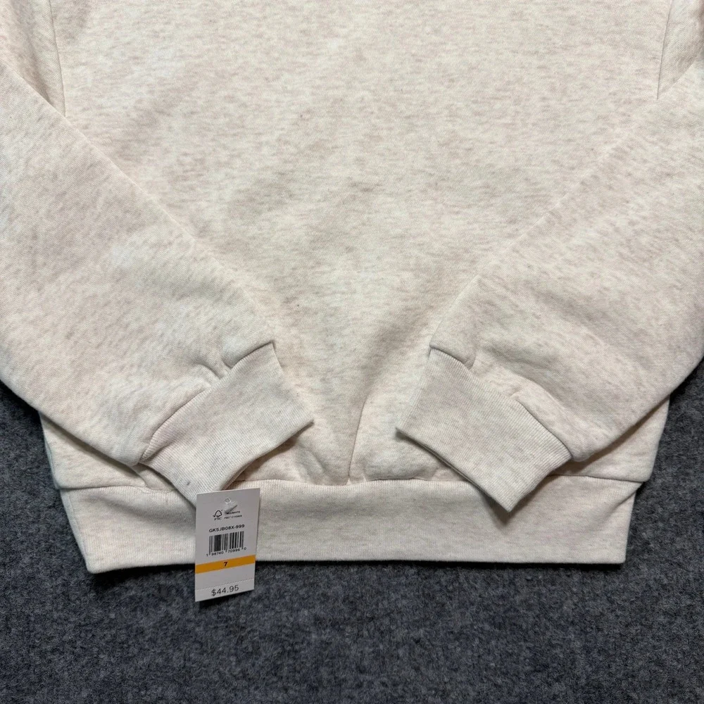 GAP KIDS Girls Logo Hoodie Sweatshirt Beige Pink Size 7 NWT